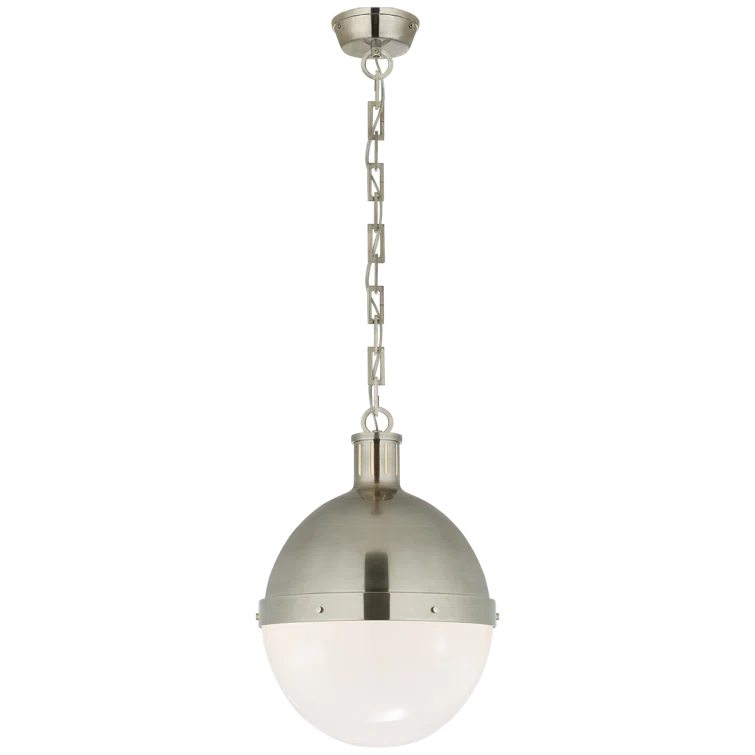 Antique Nickel Glass Globe Pendant Light
