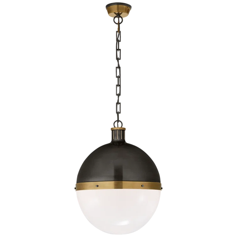Hicks Bronze and Antique Brass 9'' Globe Pendant Light