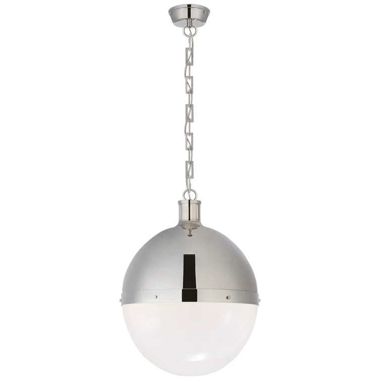 Elegant Polished Nickel Globe Pendant Light with Glass Accents