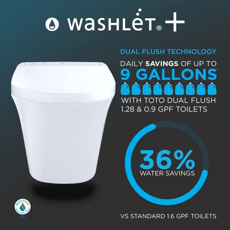 Washlet® Dual-Flush Elongated Wall-Mounted with High Efficiency Flush (Seat Included)