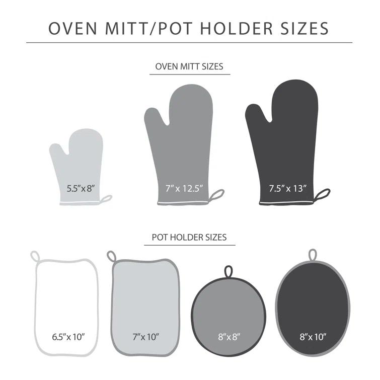 KitchenAid 2pk Cotton Asteroid Mini Oven Mitts Yellow: Heat Resistant, Machine Washable, Crosshatch Pattern
