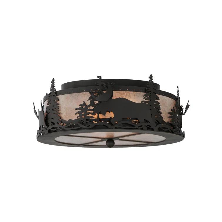 Rustic Lodge Mica Flush Mount