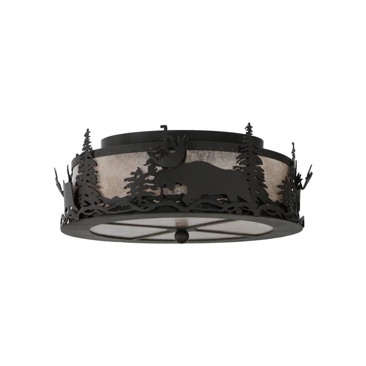 Rustic Lodge Mica Flush Mount