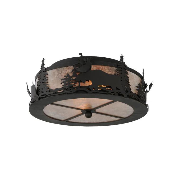 Rustic Lodge Mica Flush Mount