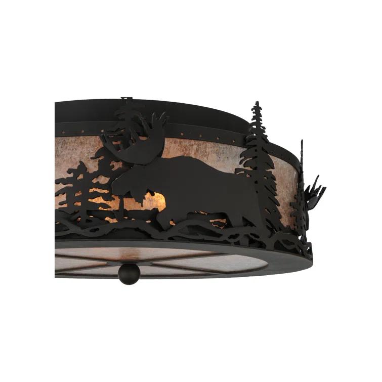 Rustic Lodge Mica Flush Mount