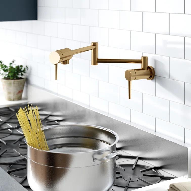 Contemporary Pot Filler Faucet, Wall Mount Pot Filler Kitchen Faucet