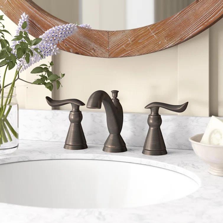 Linden Widespread Bathroom Faucet 3 Hole, 2-handle Bathroom Sink Faucet with Drain Assembly