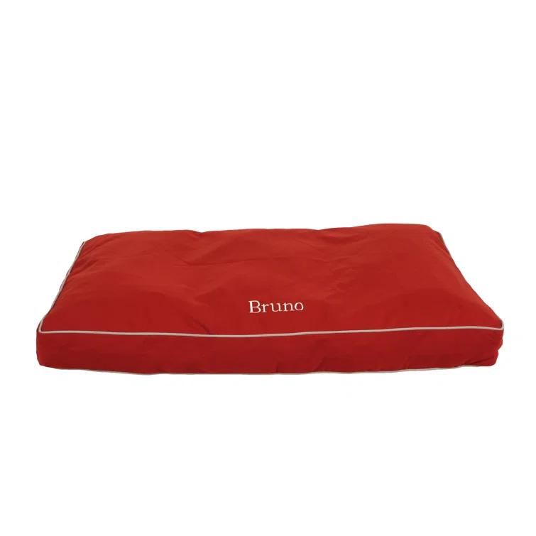 Carolina Pet Company Classic Twill Rectangular Pet Bed in Red with Khaki Cording