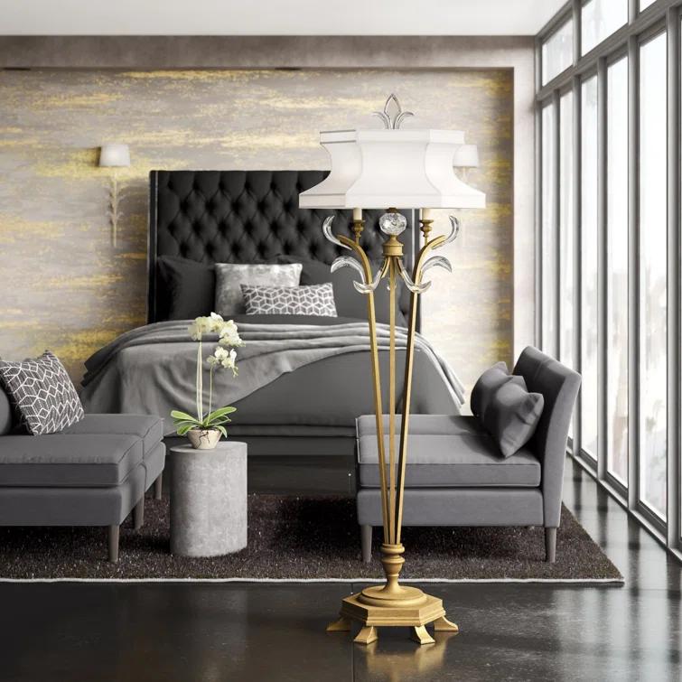 Fine Art Handcrafted Lighting Beveled Arcs 72'' Traditional Floor Lamp