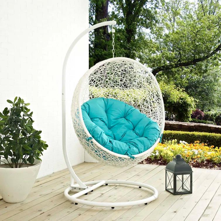Modway Hide Outdoor Patio Swing Chair With Stand
