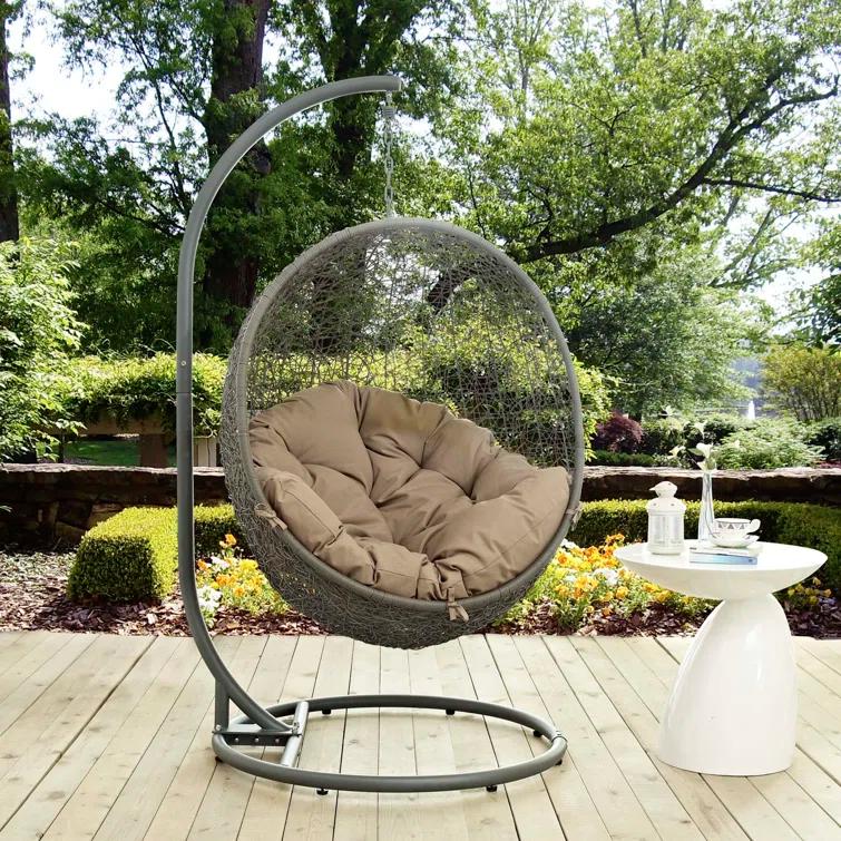 Modway Hide Outdoor Patio Swing Chair With Stand
