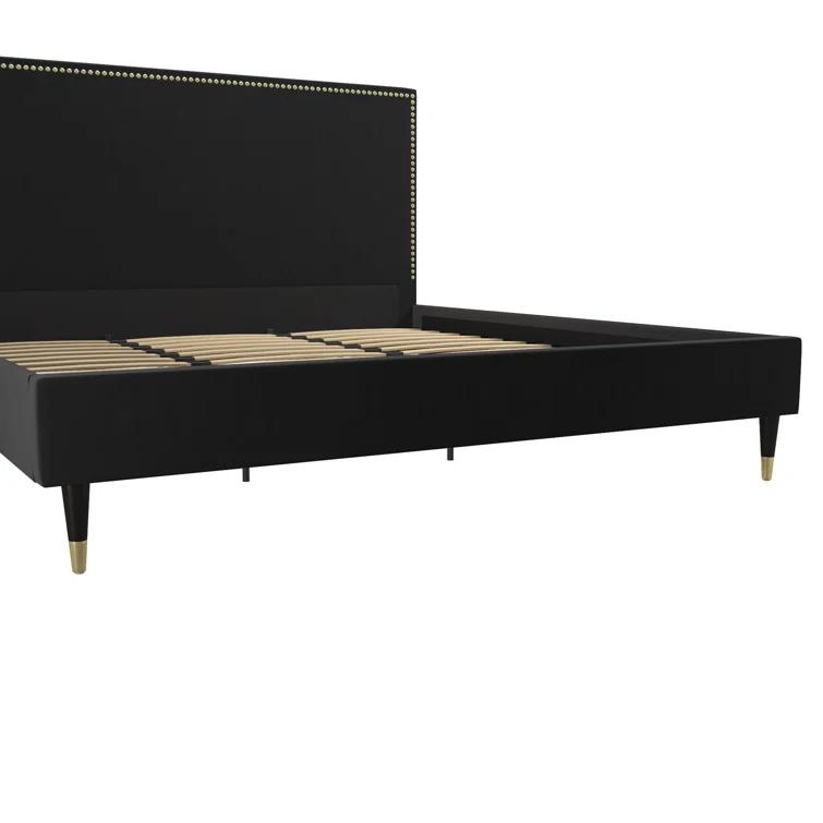 Audrey Upholstered Low Profile Platform Bed
