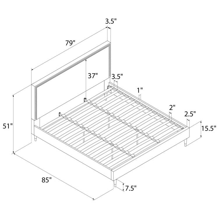 Audrey Upholstered Low Profile Platform Bed