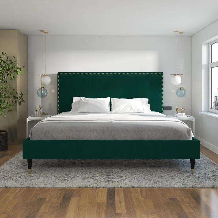 Audrey Upholstered Low Profile Platform Bed