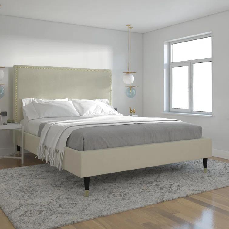 Audrey Upholstered Low Profile Platform Bed