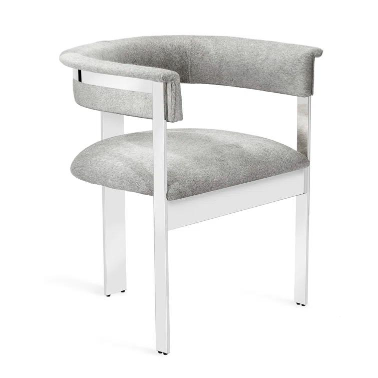 Darcy Leather Upholstered Metal Arm Chair