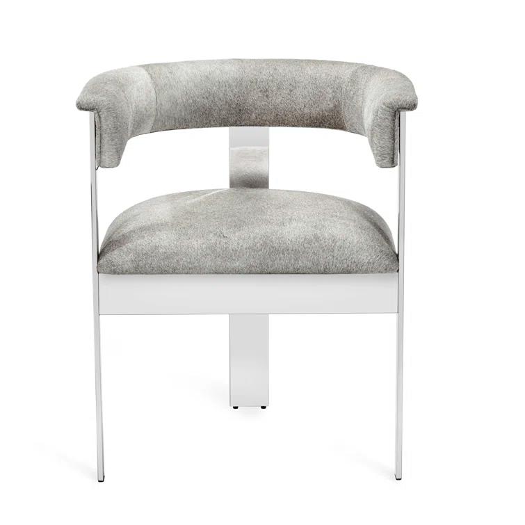 Darcy Leather Upholstered Metal Arm Chair
