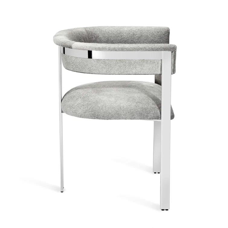 Darcy Leather Upholstered Metal Arm Chair