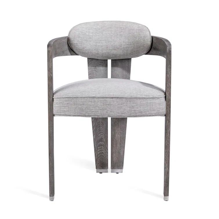 Maryl 20'' H Linen Upholstered Oak Armchair