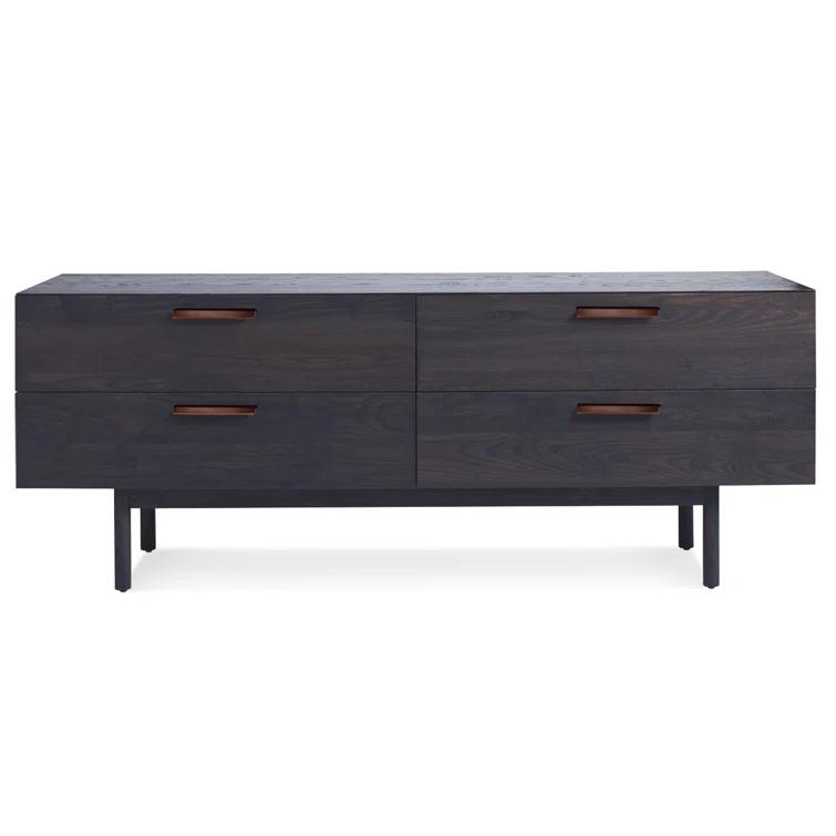 Shale Solid Wood 72'' W 4 - Drawer Dresser