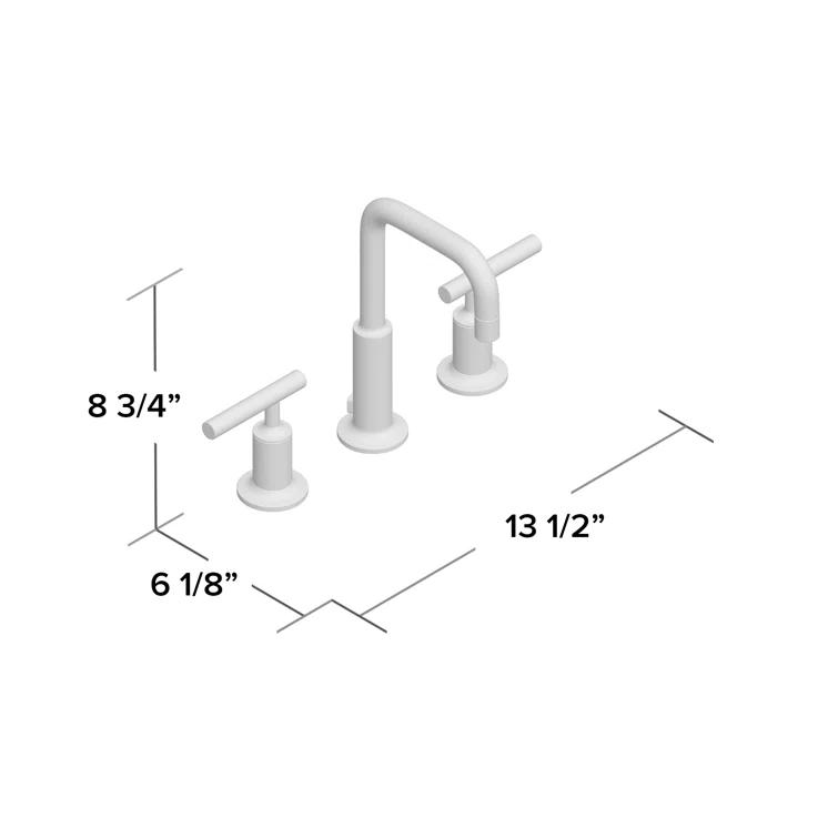 Purist® Widespread Faucet with Drain Assembly Low Lever Handles and Low Gooseneck Spout