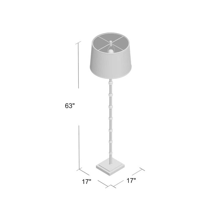Port 68 Lauderdale 63'' Black Crackle Traditional Floor Lamp