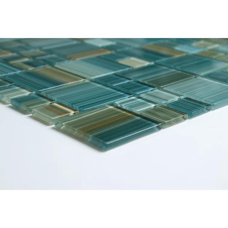 Swimming Pool Random Sized Straight Edge Glass Mosaic Tile