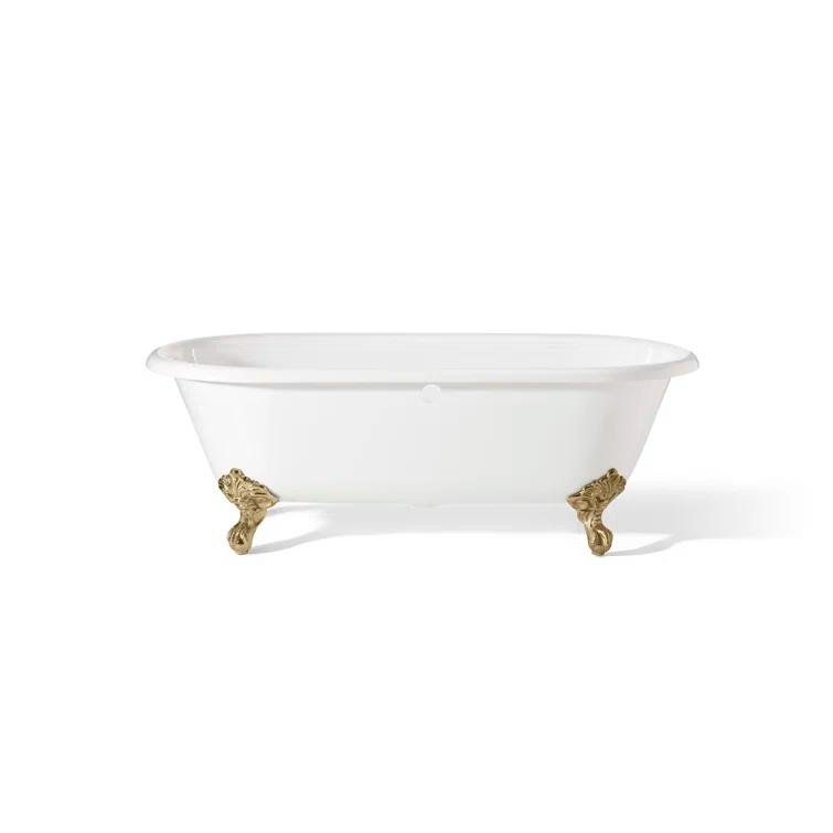 Regal 70'' White Cast Iron Clawfoot Freestanding Bathtub
