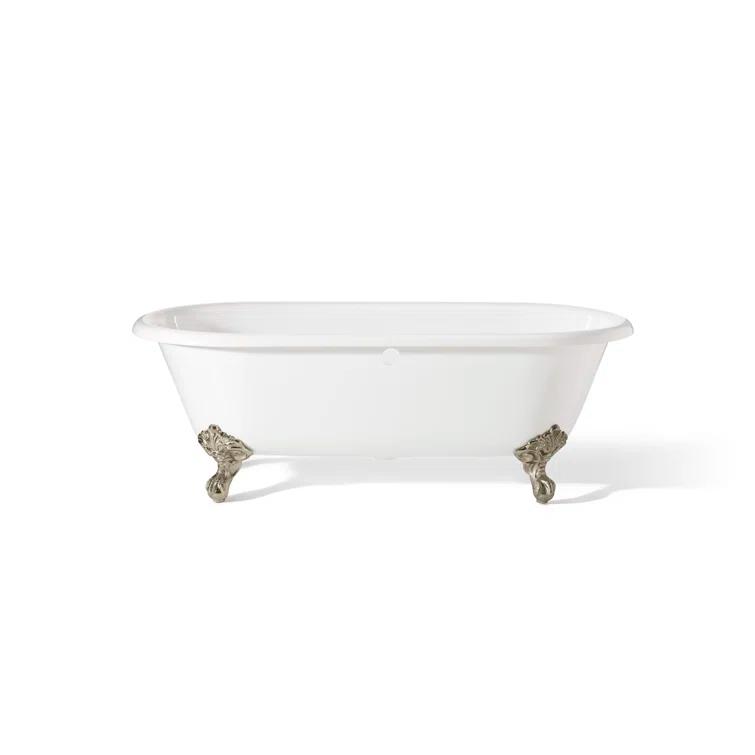 Regal 70'' White Cast Iron Clawfoot Freestanding Bathtub