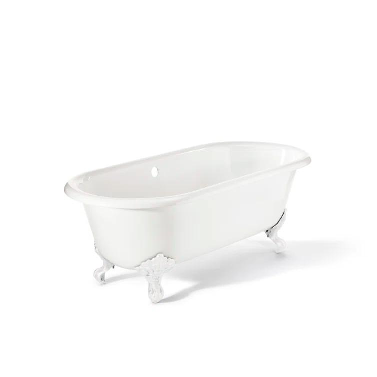 Regal 70'' White Cast Iron Clawfoot Freestanding Bathtub