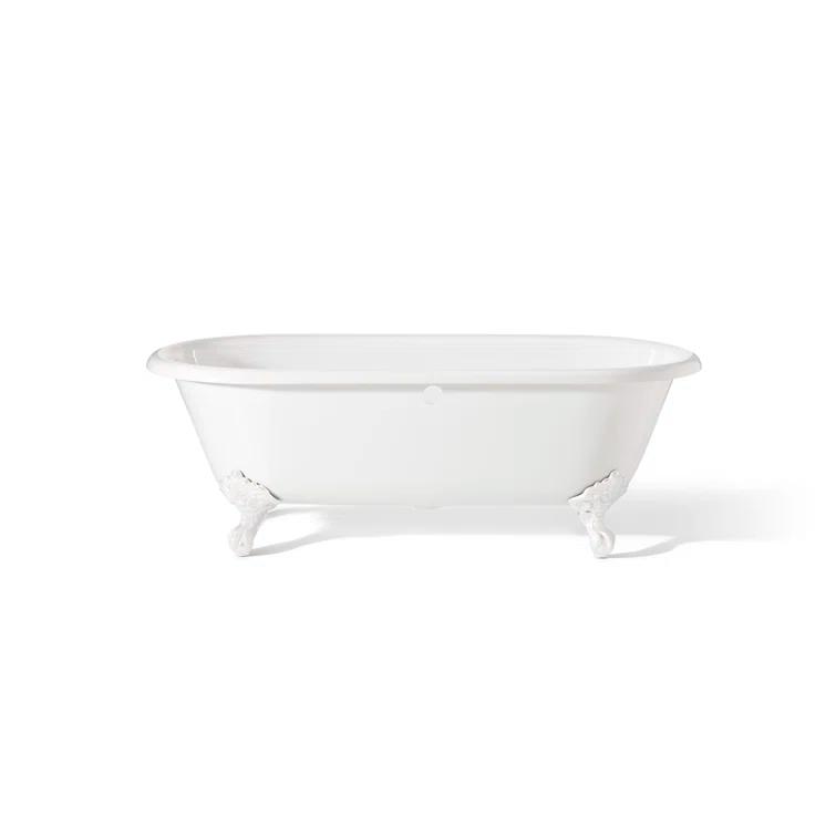 Regal 70'' White Cast Iron Clawfoot Freestanding Bathtub