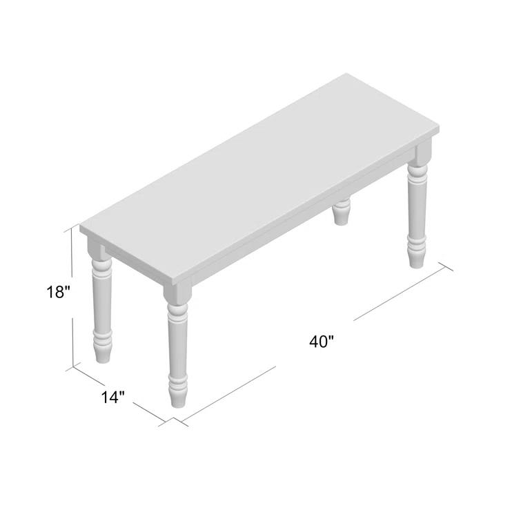 Willow 40" Two Tone Solid Wood Farmhouse Dining Bench