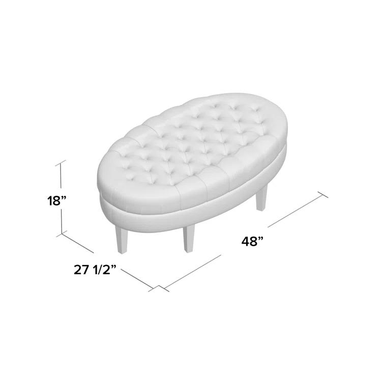 Button Tufted Oval Cocktail Ottoman