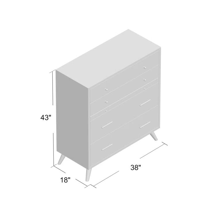 Williams 4 Drawer 38'' W Solid Wood Chest