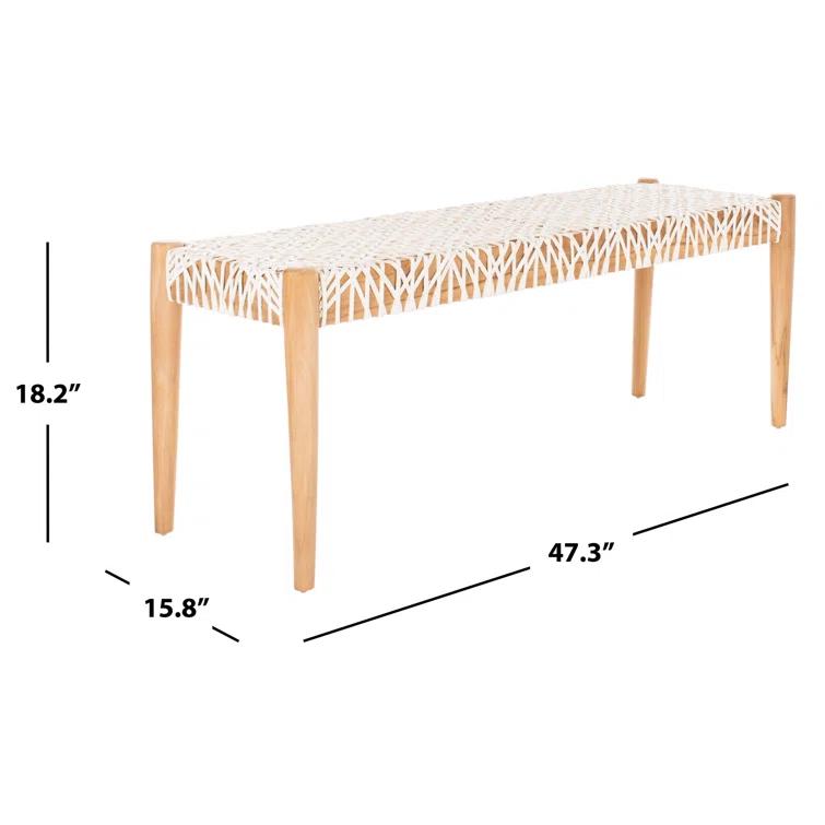 Kazbah 47" Genuine Leather Bench