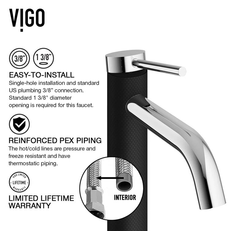 Lexington Single Handle Single-Hole Bathroom Vessel Faucet with Carbon Fiber