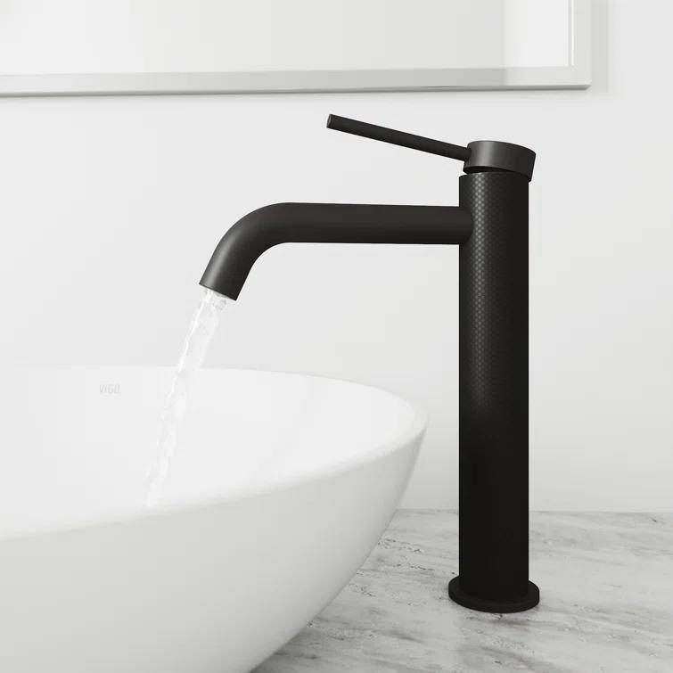 Lexington Single Handle Single-Hole Bathroom Vessel Faucet with Carbon Fiber