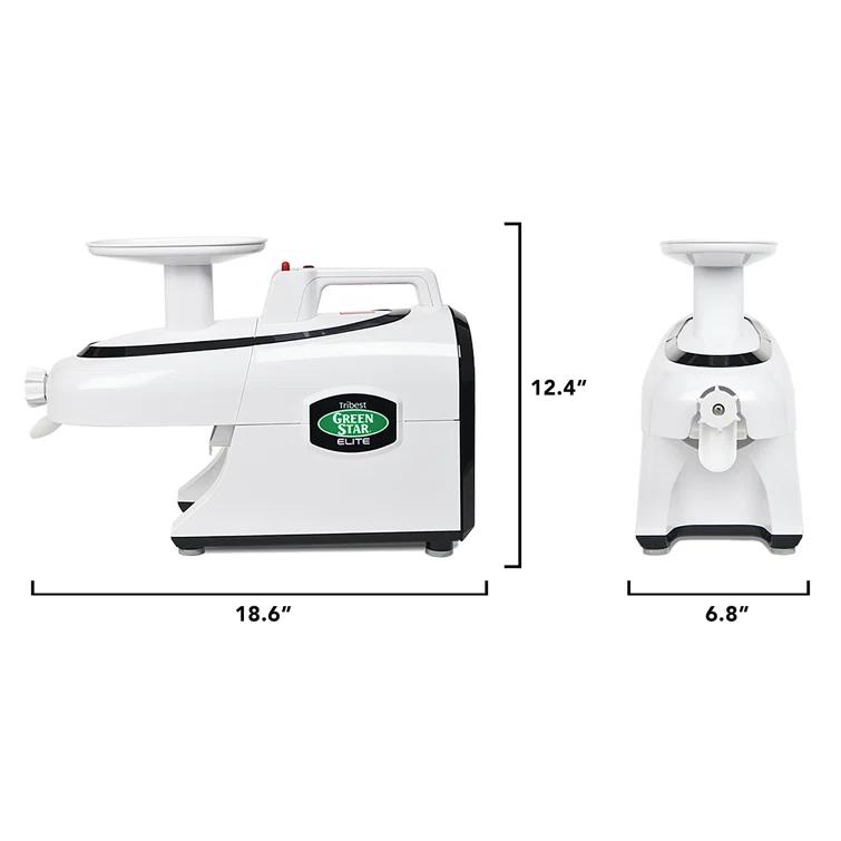 Tribest Greenstar Elite Jumbo Twin Gear Slow Masticating Juicer – White
