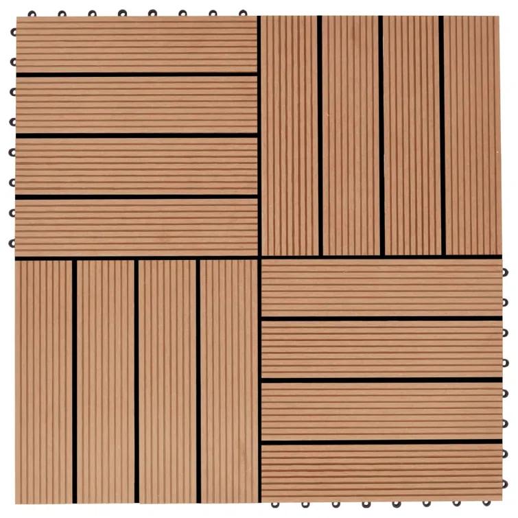 VidaXL 11 Pieces Decking Tiles WPC 11.8" x 11.8" 1 Sqm