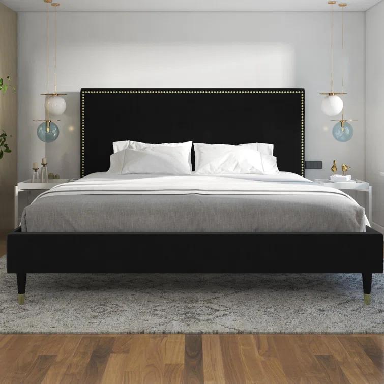 Audrey Upholstered Low Profile Platform Bed