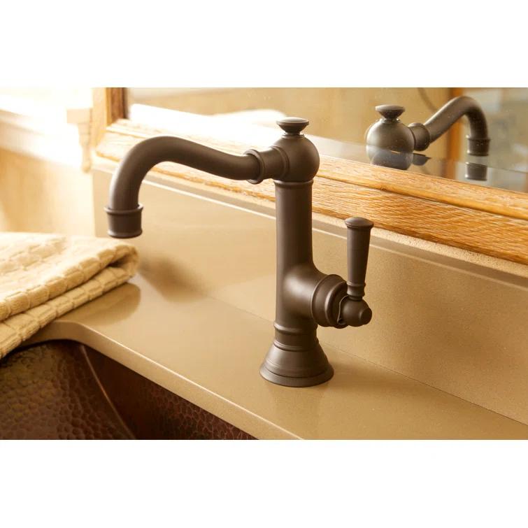 Jacobean Single Hole Bathroom Faucet with Drain Assembly