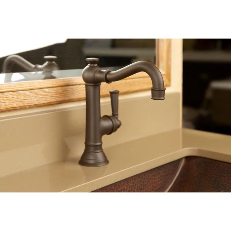 Jacobean Single Hole Bathroom Faucet with Drain Assembly