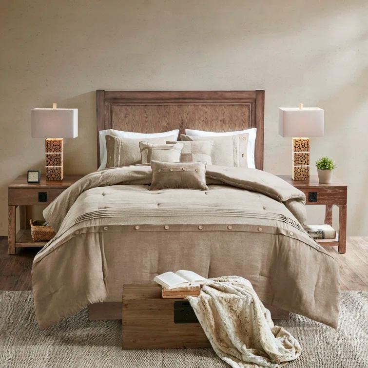 Madison Park Boone 7 Piece Faux Suede Comforter Set