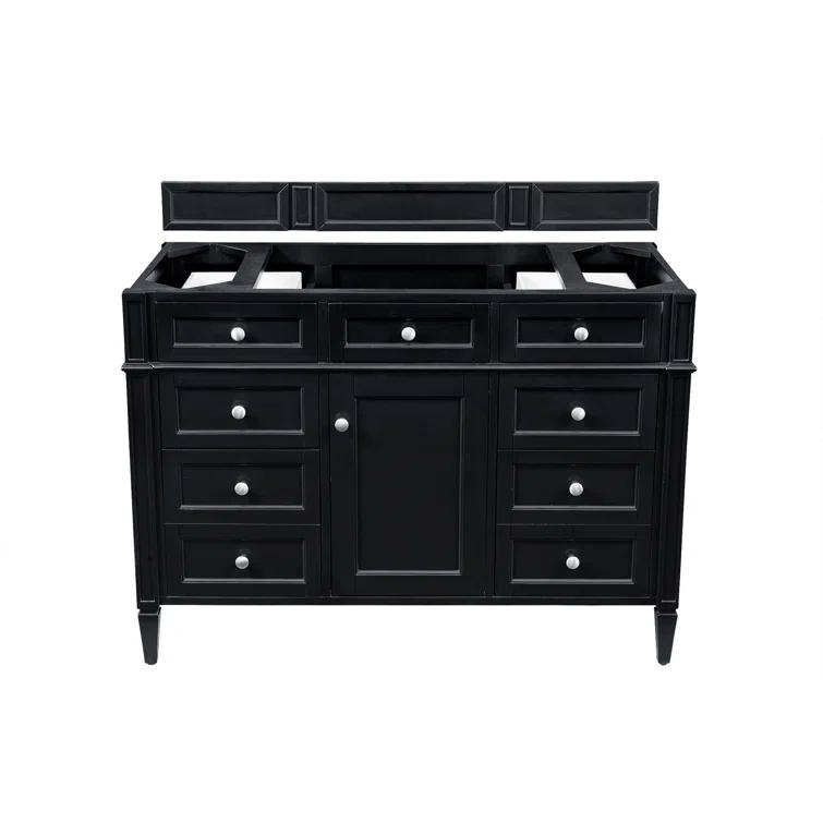 Black Onyx 48" Plywood Single Bathroom Vanity Base with Backsplash