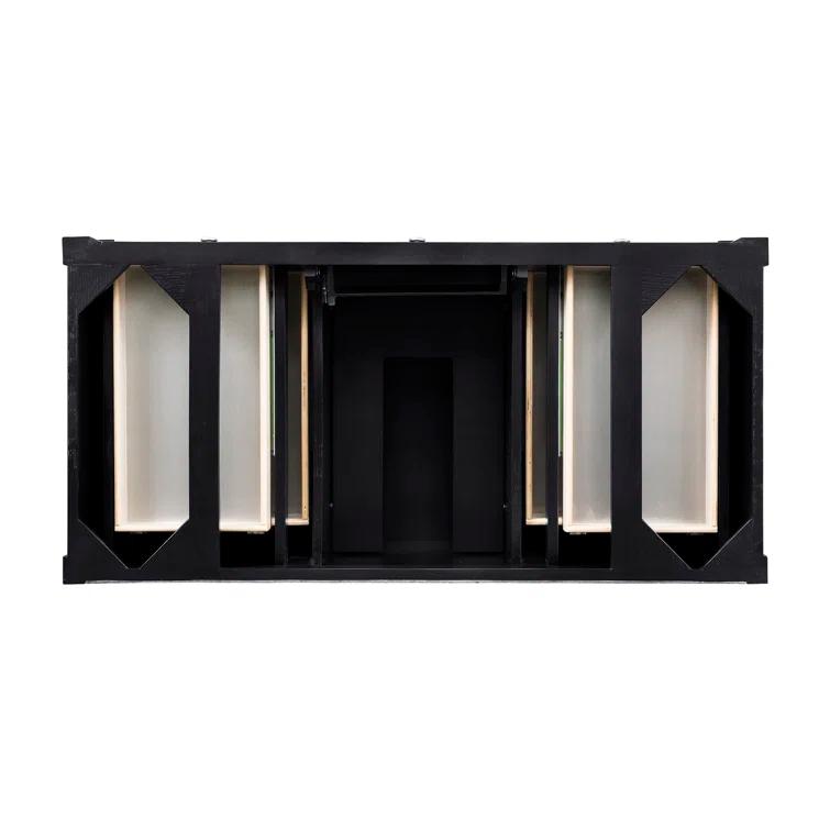 Black Onyx 48" Plywood Single Bathroom Vanity Base with Backsplash