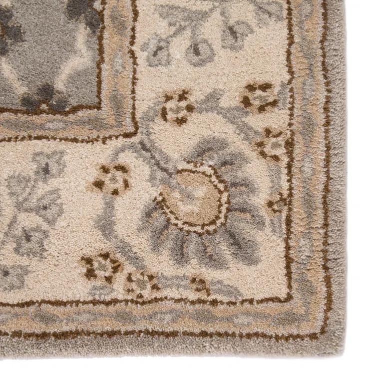 Elegant Gray Hand-Tufted Wool Rectangular Area Rug, 2'x3'