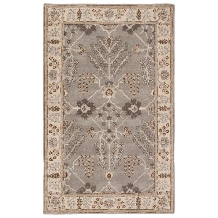 Elegant Gray Hand-Tufted Wool Rectangular Area Rug, 2'x3'