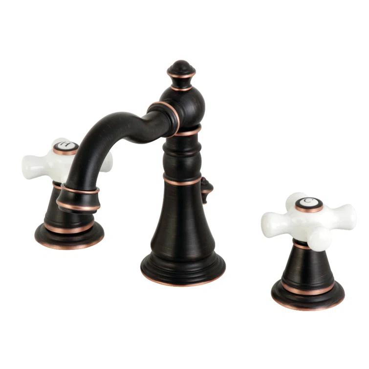 Kingston Brass FSC1976APX Kingston Brass American Classic Two-Handle 3-Hole Deck Mount Widespread Bathroom Faucet with Pop-Up Drain