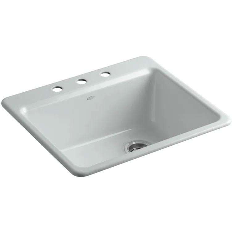 Riverby® 25" L x 22" W x 9-5 8" Bar Kitchen Sink with Basin Rack