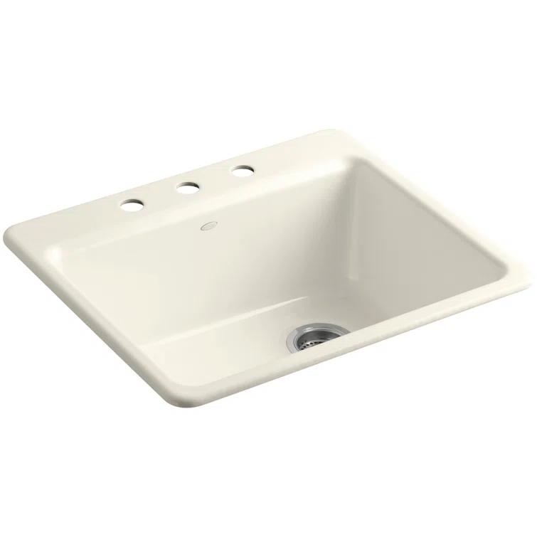 Riverby 25" L x 22" W x 9-5/8" Top-Mount Single-Bowl Kitchen Sink with Basin Rack
